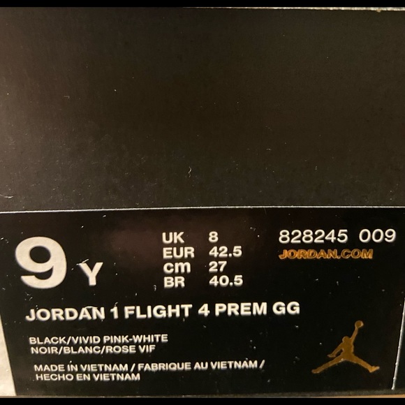 Jordan 1 Flight 4 Prem GG, size 9Y - Picture 7 of 7